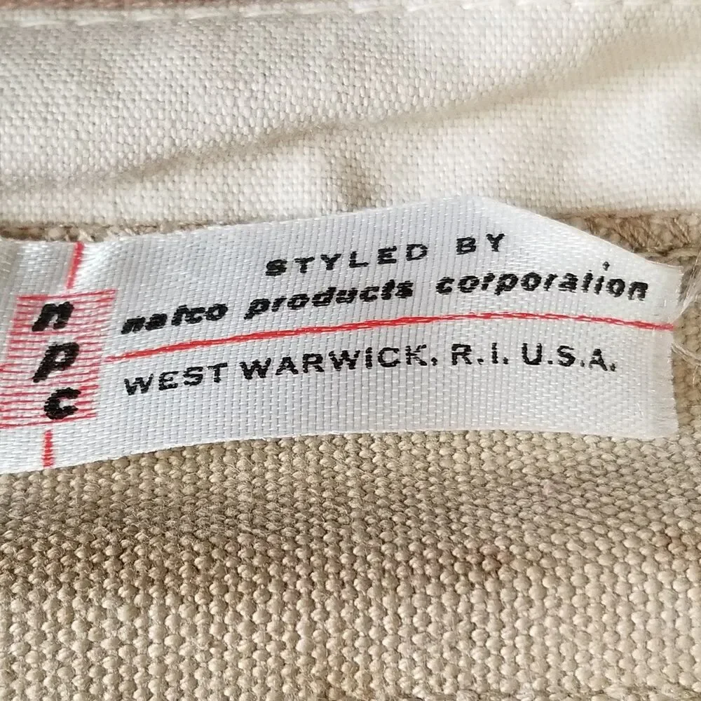 Hinged top zip together Tote Bag canvas vintage Nalco Products Corporation Vtg